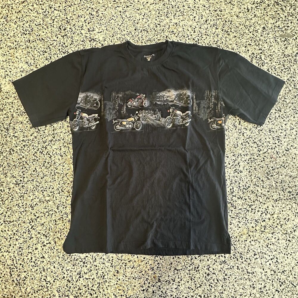 Clearwater Outfitters Motorcycle T-Shirt Mens 2XL Black Biker Riding Graphic